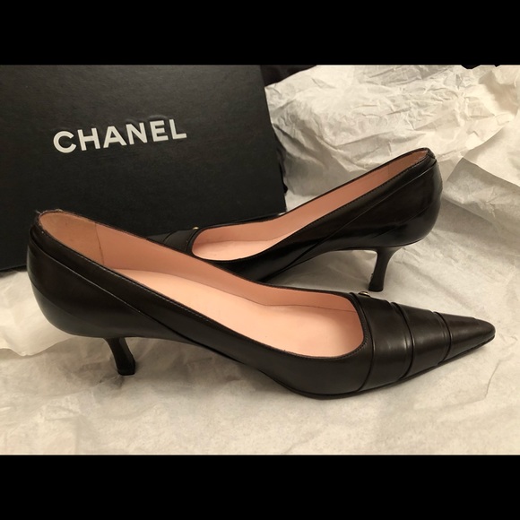 Chanel kitten heels 35.5 with box, extra caps - Picture 5 of 14